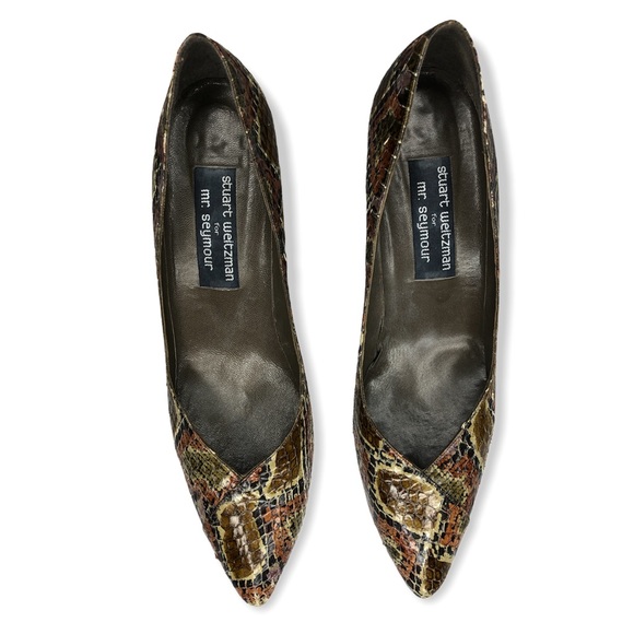 Stuart Weiztman for Mr Seymour Snake Heels Womens Size 8.5 - Picture 5 of 14